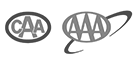 black and white CAA & AAA logo approved on website
